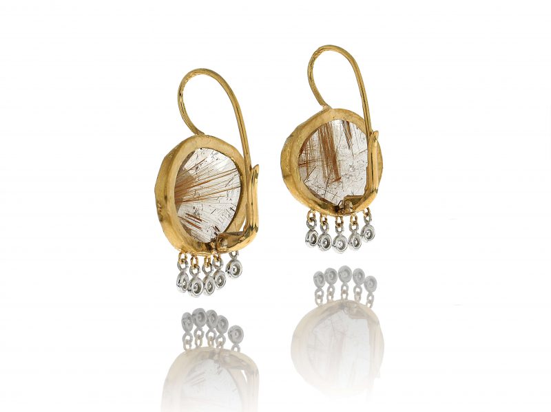 Rutilated Quartz and diamonds. - Image 3